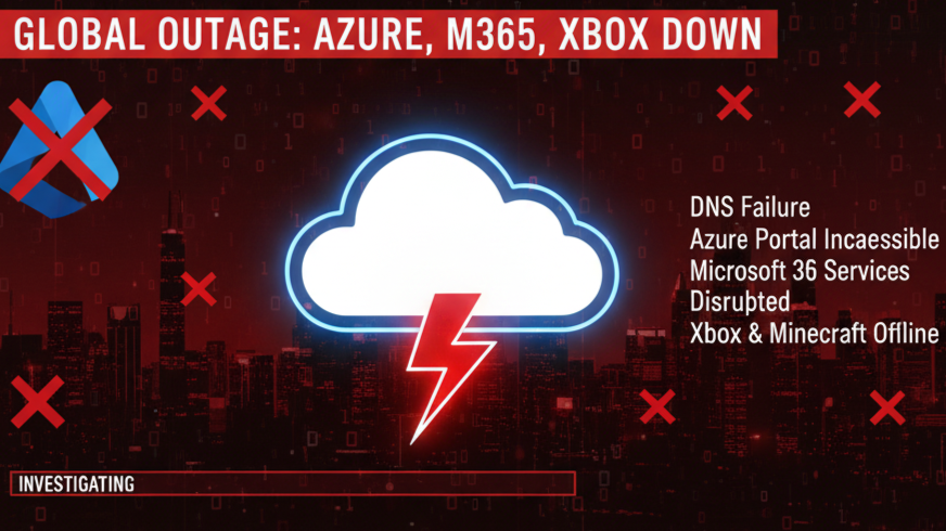 On Wednesday, October 29, 2025, Microsoft experienced a significant cloud service outage that disrupted critical platforms, including its foundational Azure cloud service and the Microsoft 365 productivity suite. The disruption, which began around 11:40 a.m. ET (approximately 16:00 UTC), was particularly ill-timed, occurring just hours before the company was scheduled to release its quarterly earnings report. The Cause: DNS and Front Door Issues Initial reports quickly identified the technical root of the widespread problems: DNS Outage: The incident was linked to an ongoing DNS (Domain Name System) issue. Azure Front Door: Microsoft confirmed on its status page that the problems were also related to "Azure Front Door issues," which resulted in a "loss of availability of some services". Azure Front Door is a global, scalable entry-point that uses the Microsoft global edge network to create fast, secure, and widely scalable web applications. Widespread Impact: From Gaming to the Corporate Office The dependency of many Microsoft services on the Azure infrastructure meant the outage had a massive ripple effect, impacting a broad range of users: Corporate & IT: Users were unable to access the Azure Portal, which is essential for managing cloud resources. There were also problems accessing the Microsoft 365 admin center. Productivity: Core services within the Microsoft 365 suite were affected. Gaming: Popular consumer services like Xbox and the game Minecraft were also taken down by the massive server outage. The sheer scale of the disruption was highlighted by the fact that Microsoft's server outage was so severe that it even "taking down the status pages people use to track the outages". A Critical Time for Disruption The timing of the service disruption compounded the severity of the event. The outage occurred ahead of Microsoft's quarterly earnings report, drawing significant media attention to the reliability of its core cloud business, Azure. This event followed closely after an AWS cloud service outage just one week prior, placing a spotlight on the fragility of global internet infrastructure that relies on a few major cloud providers.